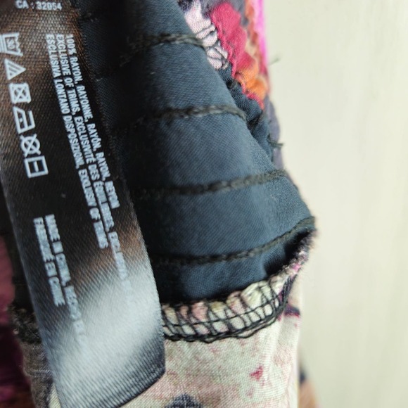 Lilka‎ Anthropologie Huntington Beach Floral Pants S Purple Navy Elastic Waist - Picture 8 of 9